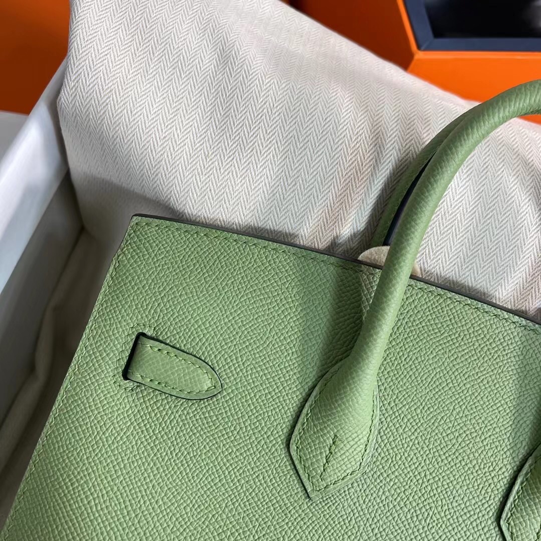 Hermes Birkin 25CM Epsom Leather Handbag Grass Green 